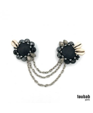 BROCHE TANDEM noire