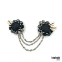 BROCHE TANDEM noire