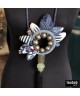 NDORAMA sautoir en wax et denim recyclé, pièce unique